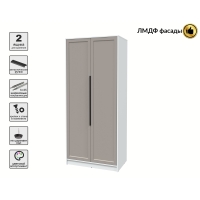 Шкаф распашной Тренд КТ-Ш2 (Белый платинум ЛДСП/ Луна ЛМДФ) Ш918 В2128 Г547